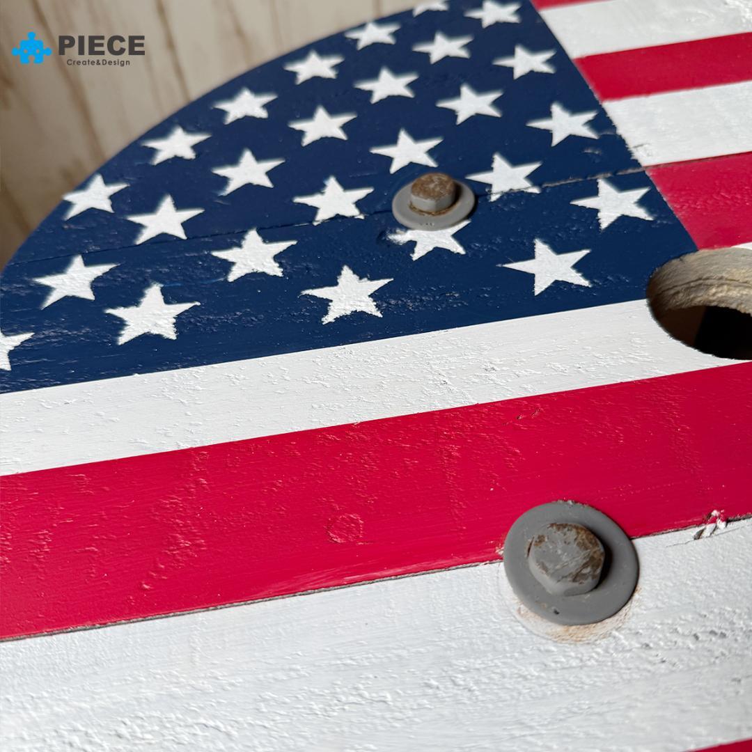ケーブルドラム 電線ドラム テーブル アメリカン インテリア ガレージ 星条旗