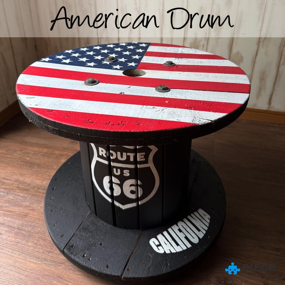 ケーブルドラム 電線ドラム テーブル アメリカン インテリア ガレージ 星条旗