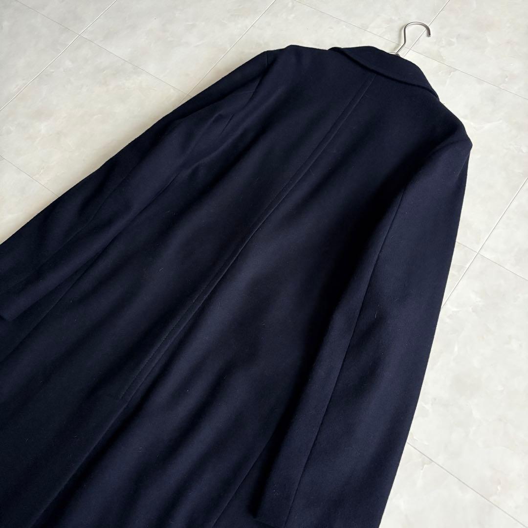 美品✨ ICB ウールチェスターロングコート 濃紺44 大きいサイズ ゆったり