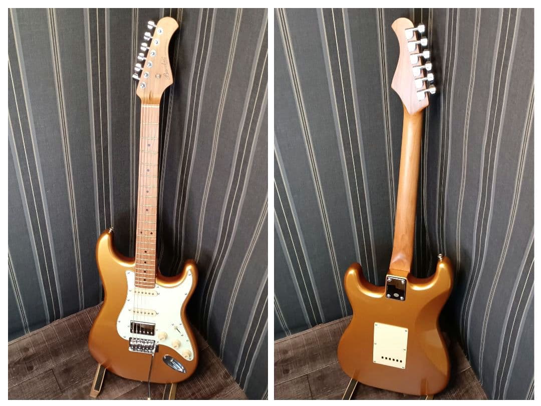 絶版 限定カラー Bacchus バッカス BST-2-RSM ゴールド ギター