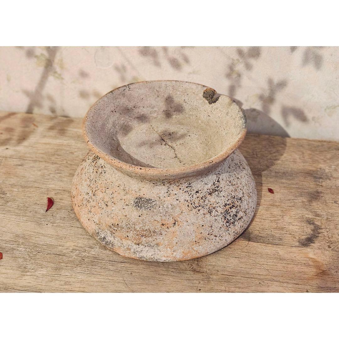 出土品 風合いが美しい素焼きの祭具 高杯 器 鉢 テラコッタ 古代 土器 古道具