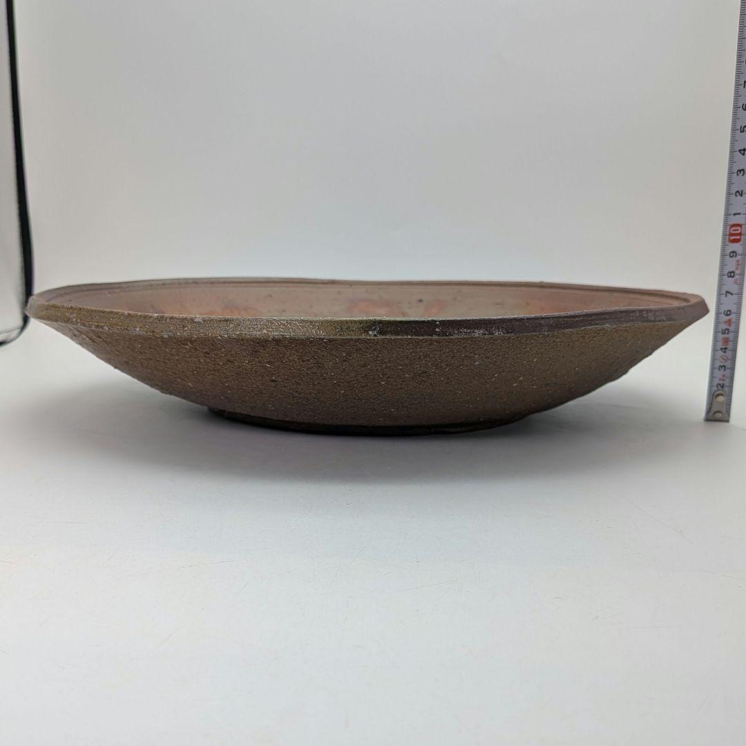 岡山県重要無形文化財 金重晃介 備前焼 大平鉢 共箱合布栞 大皿 食器 盛り皿