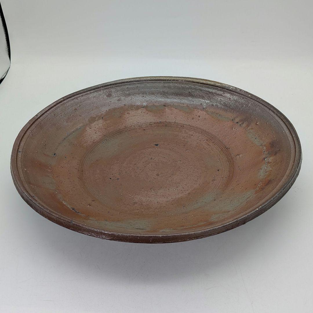 岡山県重要無形文化財 金重晃介 備前焼 大平鉢 共箱合布栞 大皿 食器 盛り皿