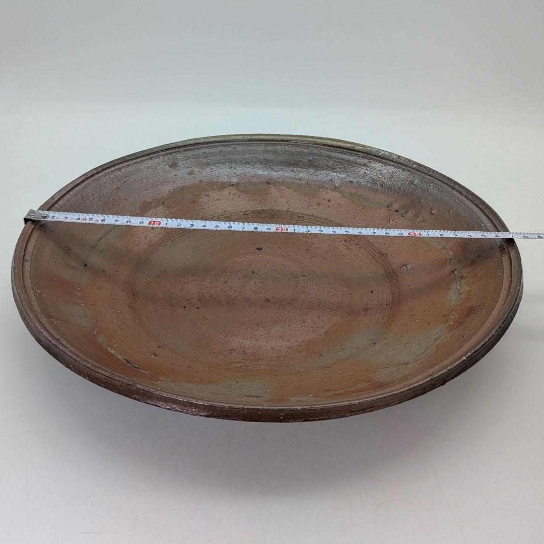 岡山県重要無形文化財 金重晃介 備前焼 大平鉢 共箱合布栞 大皿 食器 盛り皿