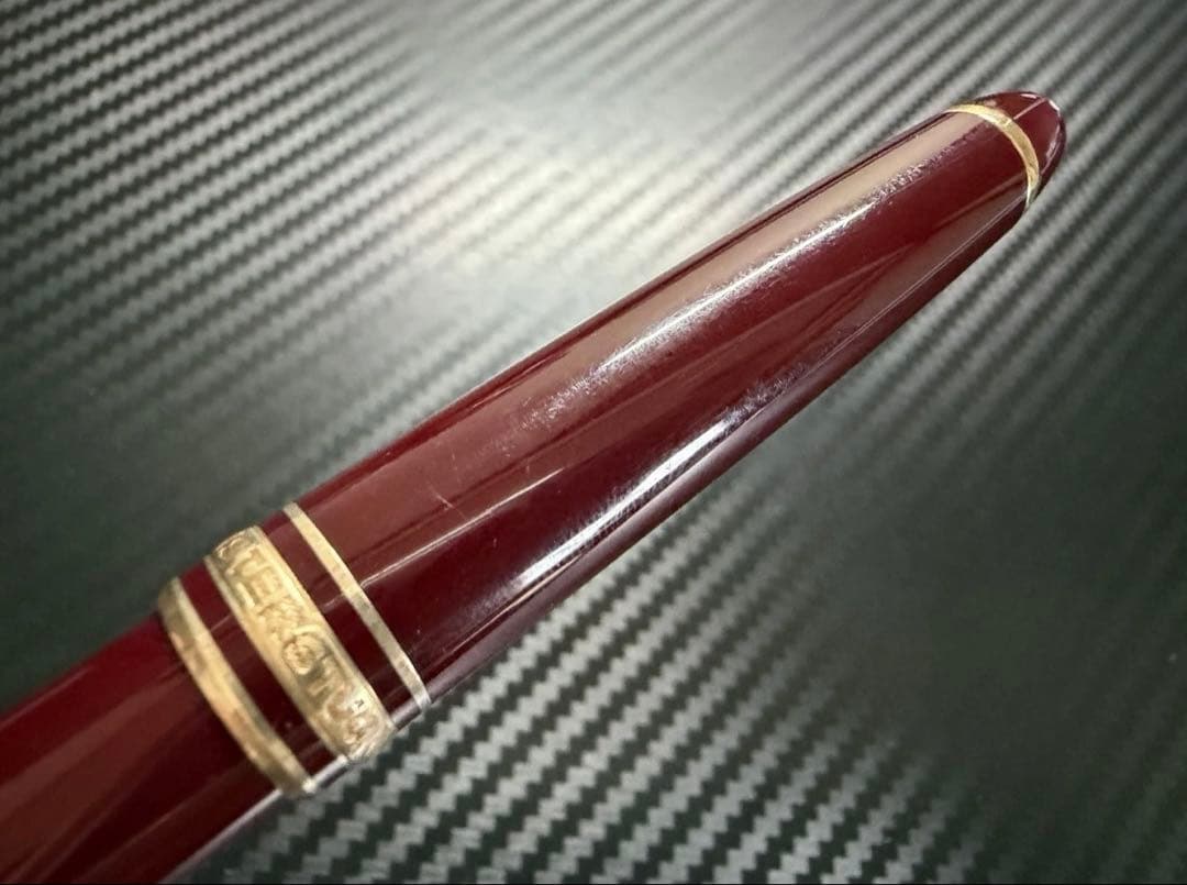 美品 エボナイト芯 モンブラン 144 ボルドー 全金 EF 極細字 万年筆