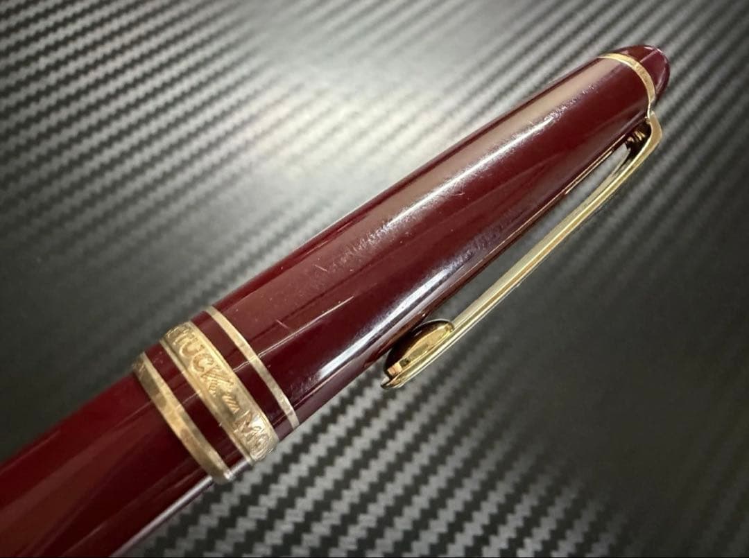 美品 エボナイト芯 モンブラン 144 ボルドー 全金 EF 極細字 万年筆
