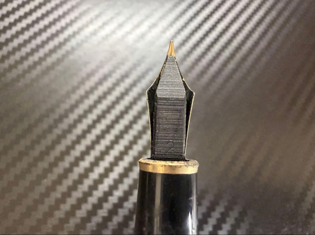 美品 エボナイト芯 モンブラン 144 ボルドー 全金 EF 極細字 万年筆