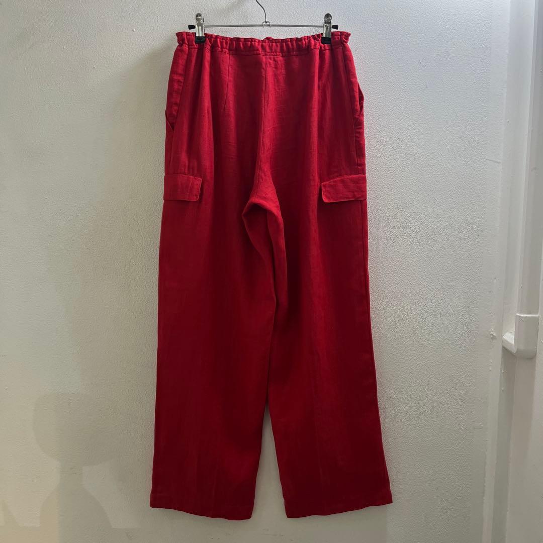 ヨーロッパ 90s 80s リネン カーゴパンツ ヴィンテージ スラックス 麻