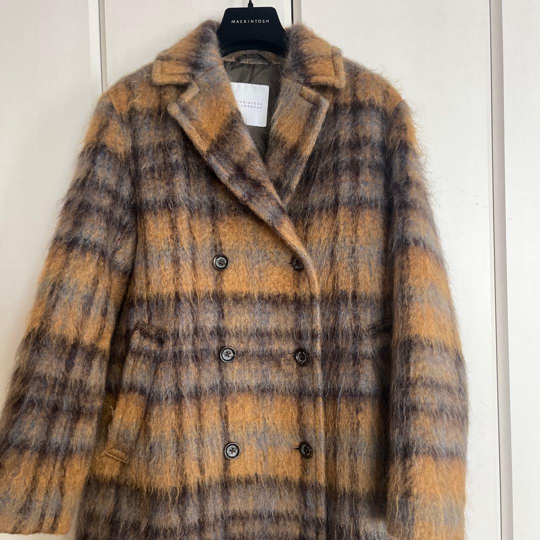 マッキントッシュフィロソフィー　シャギーチェックコート