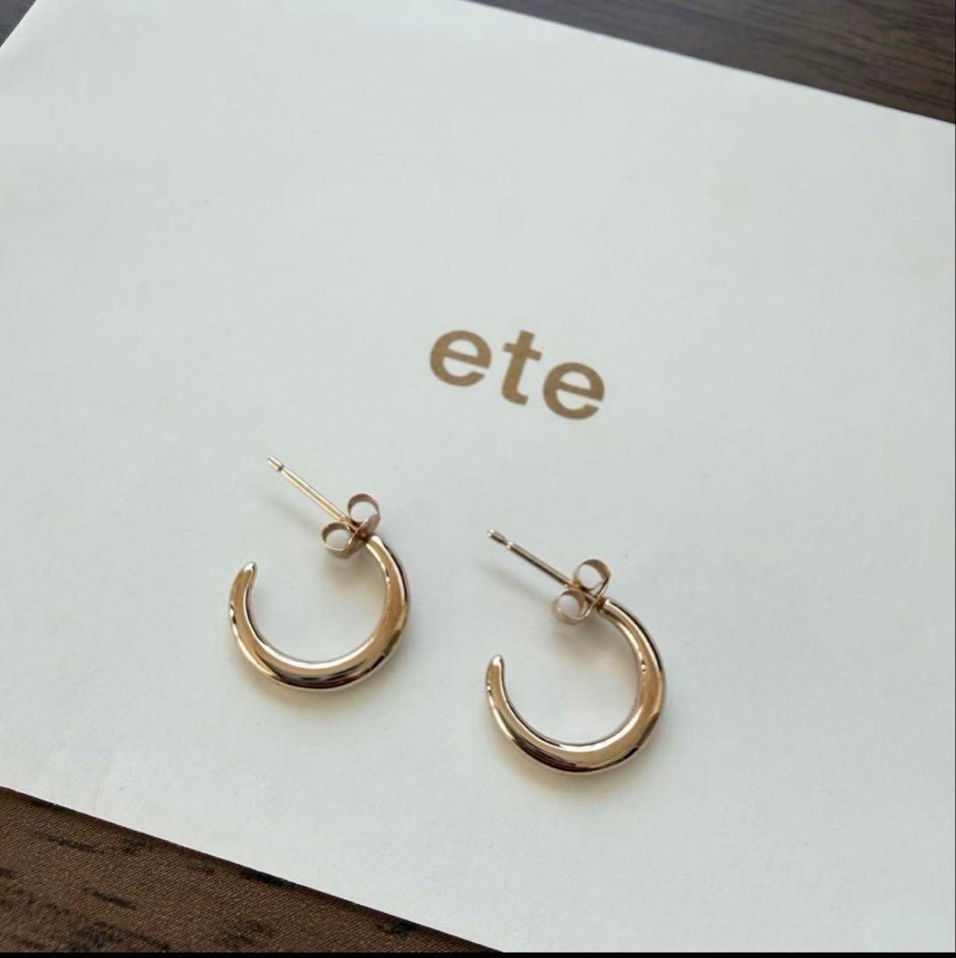 ete ONLINE Limited クレセントムーン ピアス　ピンクゴールド