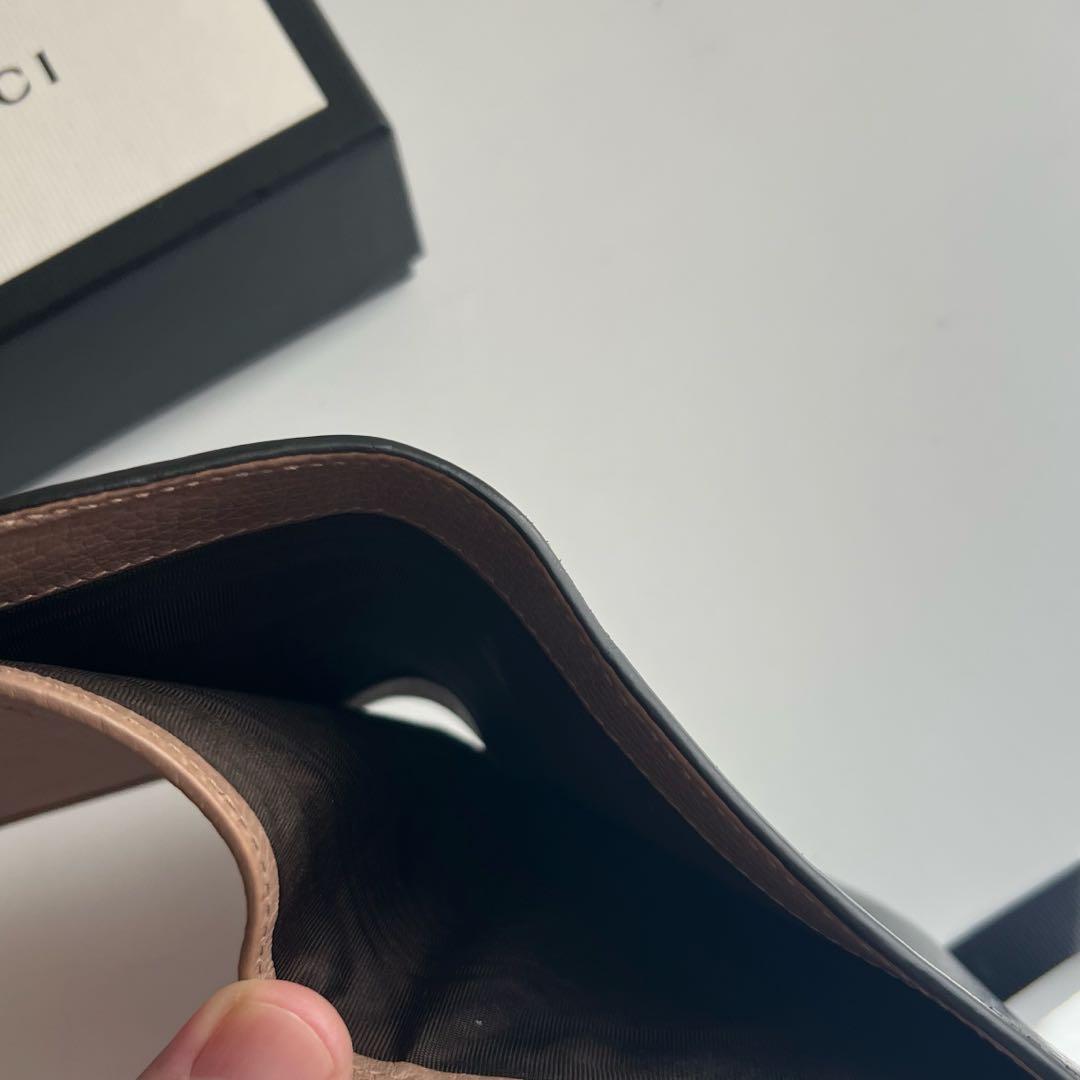 10 極上美品 GUCCI グッチ マーモント 2つ折り財布