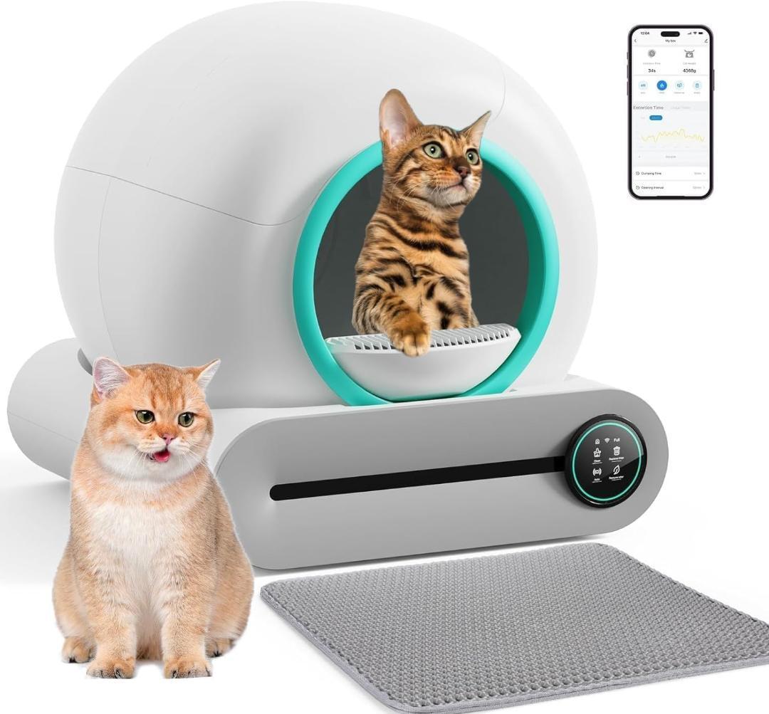 猫 トイレ 自動 大型 多頭飼育 専用スマホ管理 猫トイレ本体 全自動 グリーン