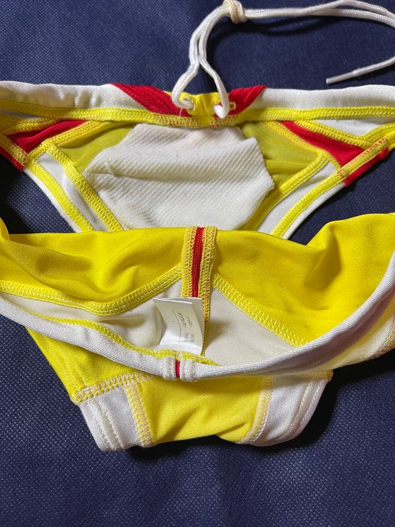 競パン　AQUX イエロー Lifeguard 競泳水着 L