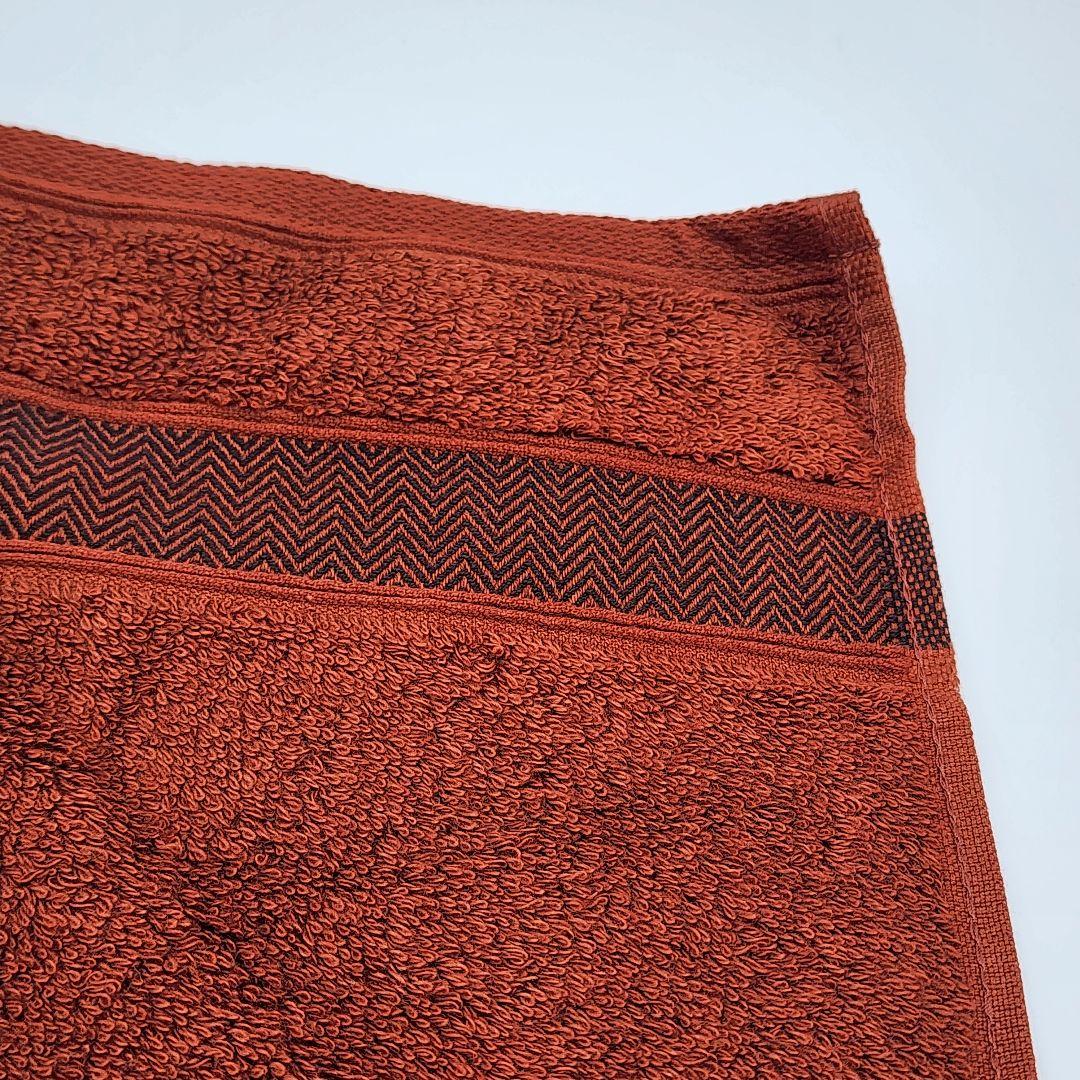 極美品 ★HERMES★ エルメス フェイスタオル シェブロン柄 ブラウン