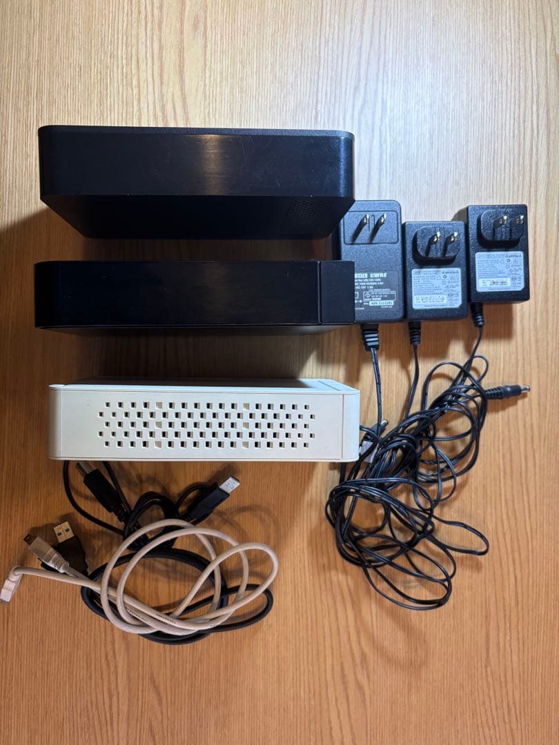 【3台】外付けHDD I-O DATA 1TBx1,BUFFALO 2TBx2