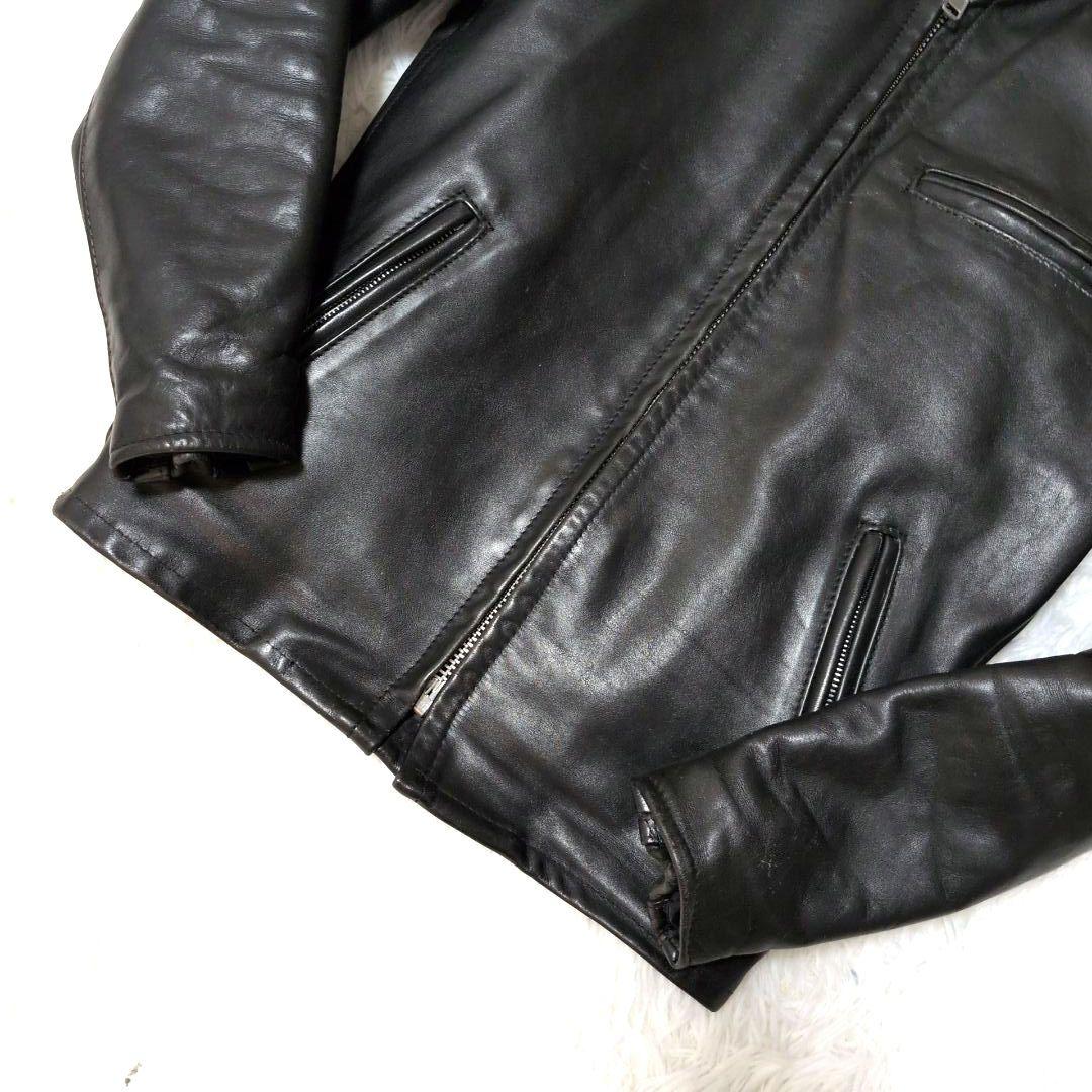 ✨美品✨ショット ライダースジャケット ダブル ボアライナー 34 641 黒