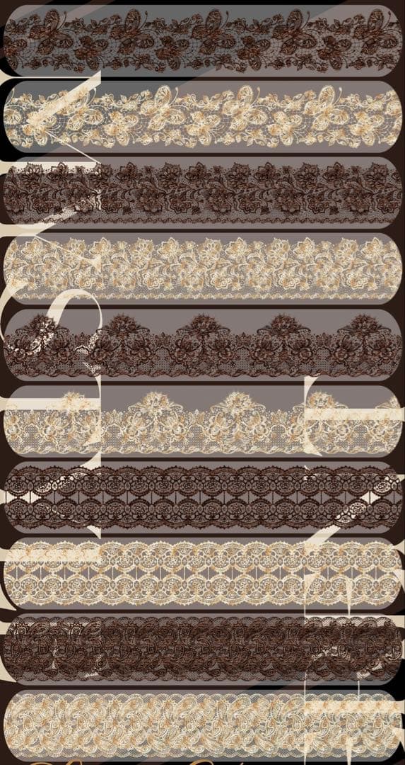 PET 复古蕾丝边 4cm×5m 海外マスキングテープ　海外マステ　蝶　レース