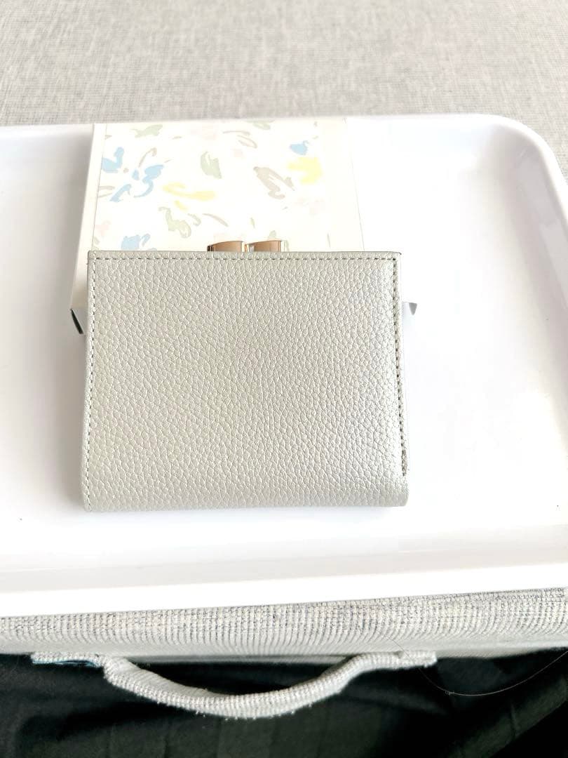 皇居財布　がま口　二つ折り　シルバー