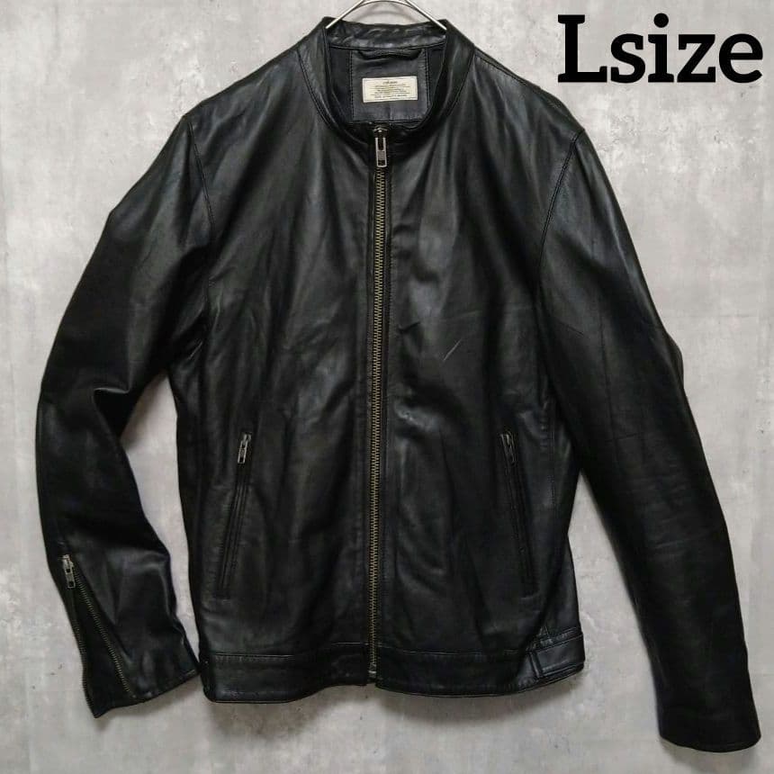 Lサイズ ジャーナルスタンダード 短丈 ラムレザー シングルライダースジャケット