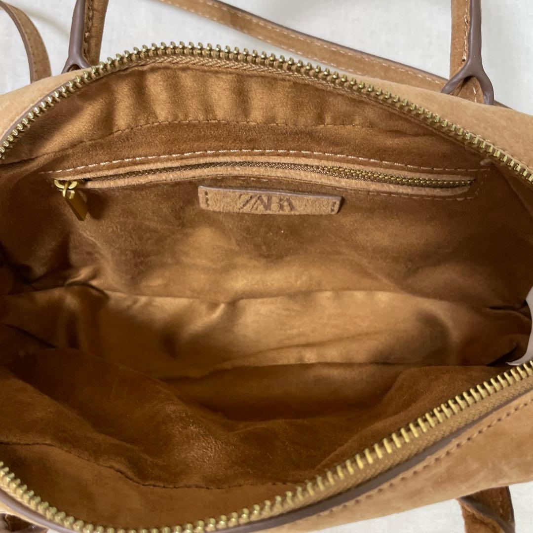 ザラ　ZARA ミニボーリングバッグ　ブラウン ショルダーバッグ