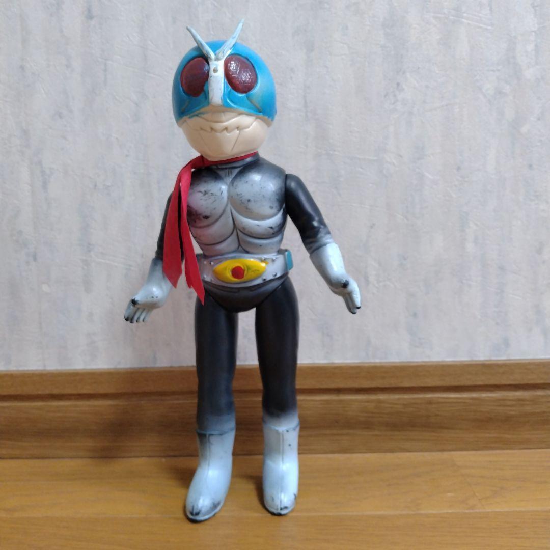 放映当時物　大サイズ　仮面ライダー　昭和レトロ　貴重なブルーマスク　面取れ