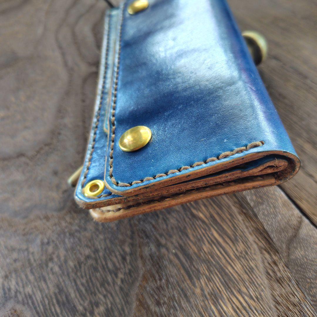 ジキルさん専用品トラッカーウォレット 丘染め 紺×青 (63)