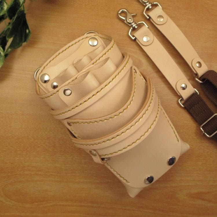 ☆特別価格☆　ヌメ革ナチュラル　５丁差し　 シザーケース　SCY-124/NA1