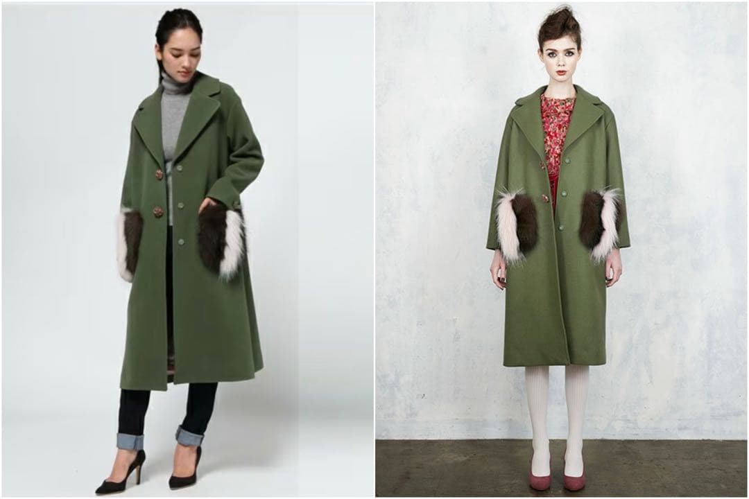 leur logette タスマニア ウールコート 1 M モスグリーン