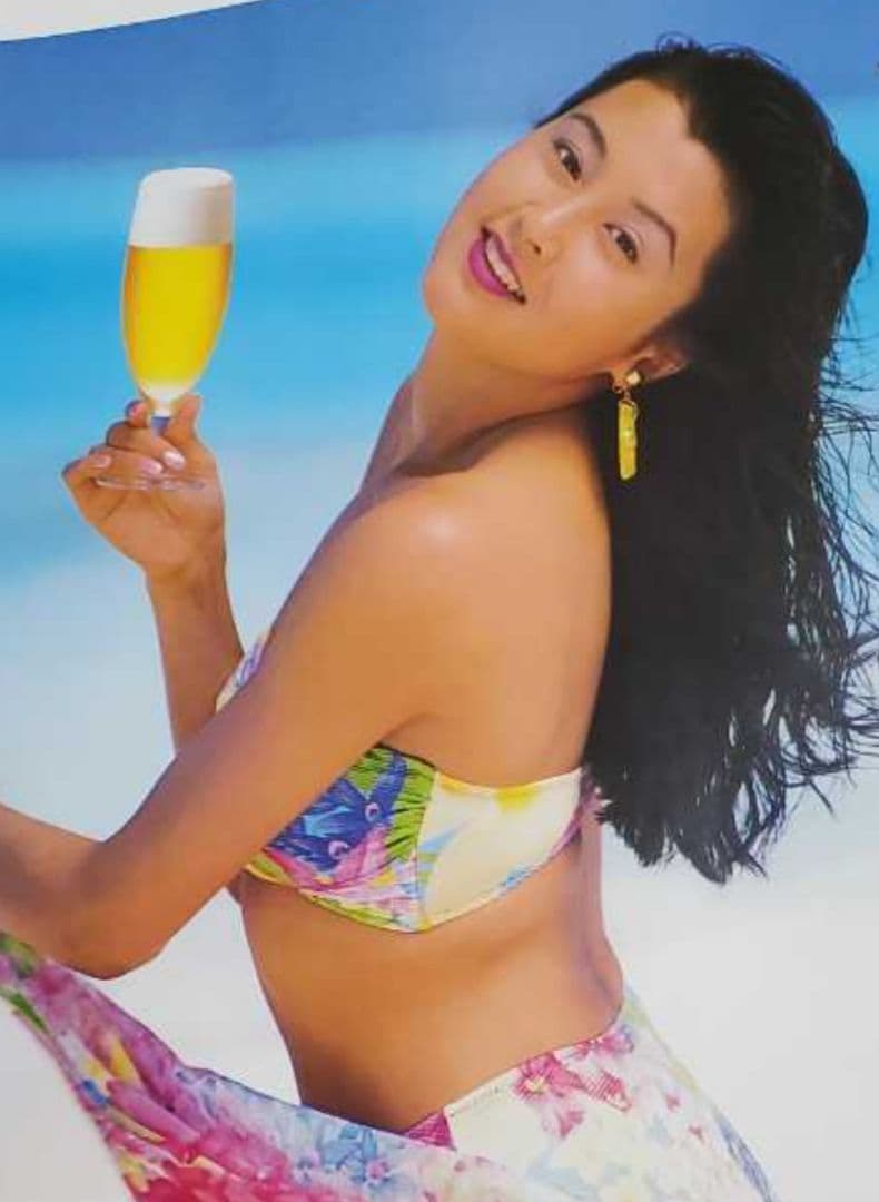 藤原紀香　アサヒピュアゴールド　B2ポスター　水着　ビキニ１９９４年　ビール