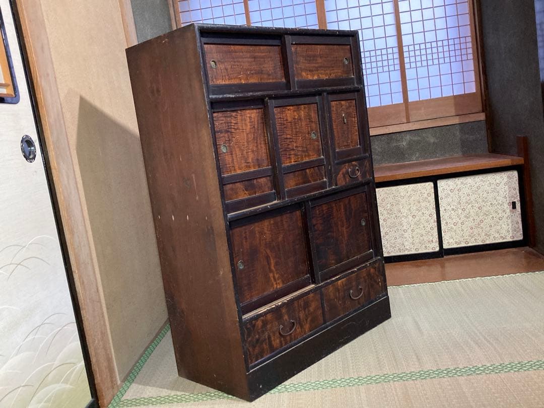 激レア 木無垢材 家具 茶棚　茶箪笥　小箪笥 サイドボード 茶室 和室