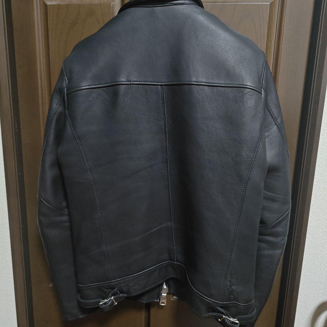 ナノユニバース シングル ライダースジャケット L ラムレザー