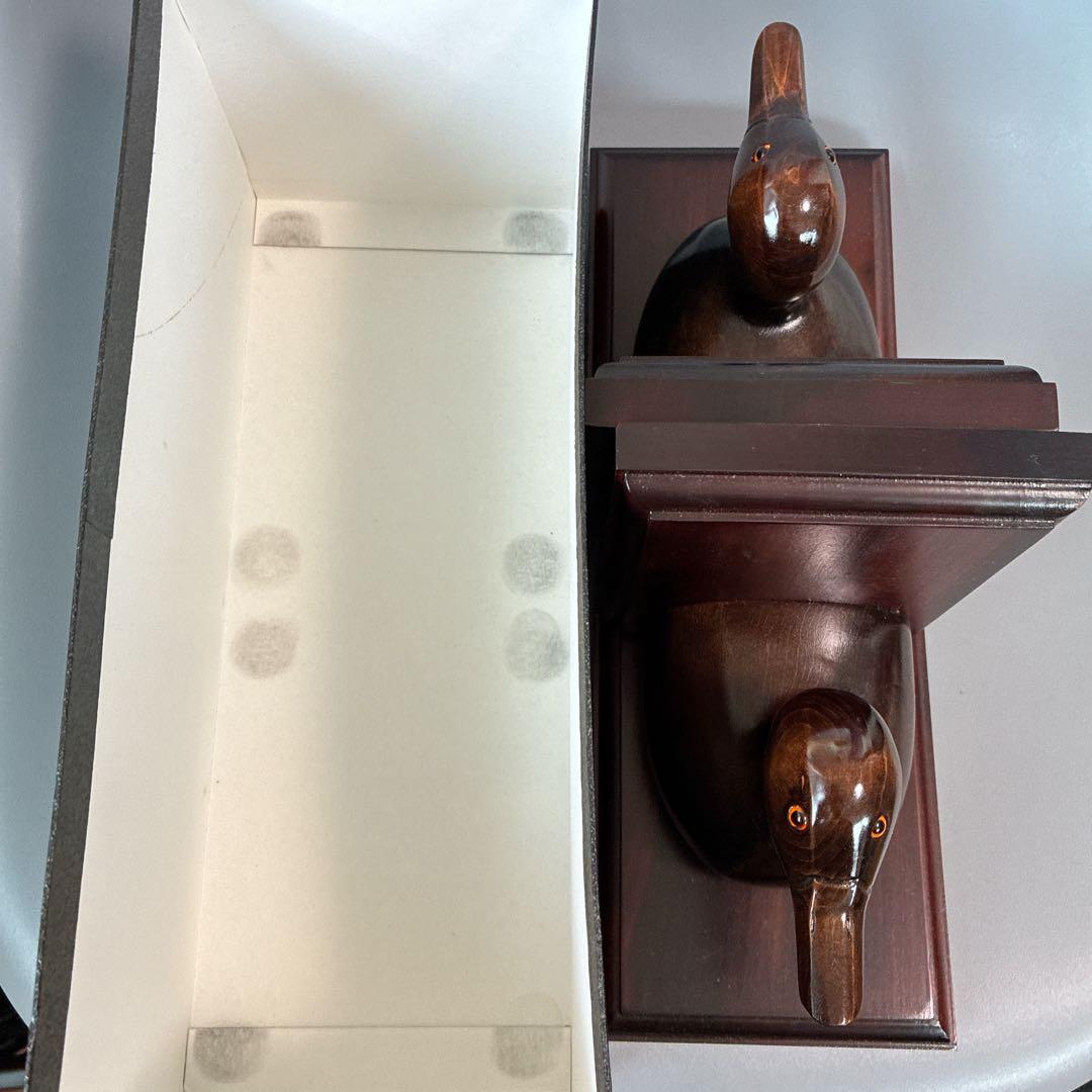 ヴィンテージTSUBOGEN木味ハンドメイド マガモ　デコイ ブックエンド　鴨