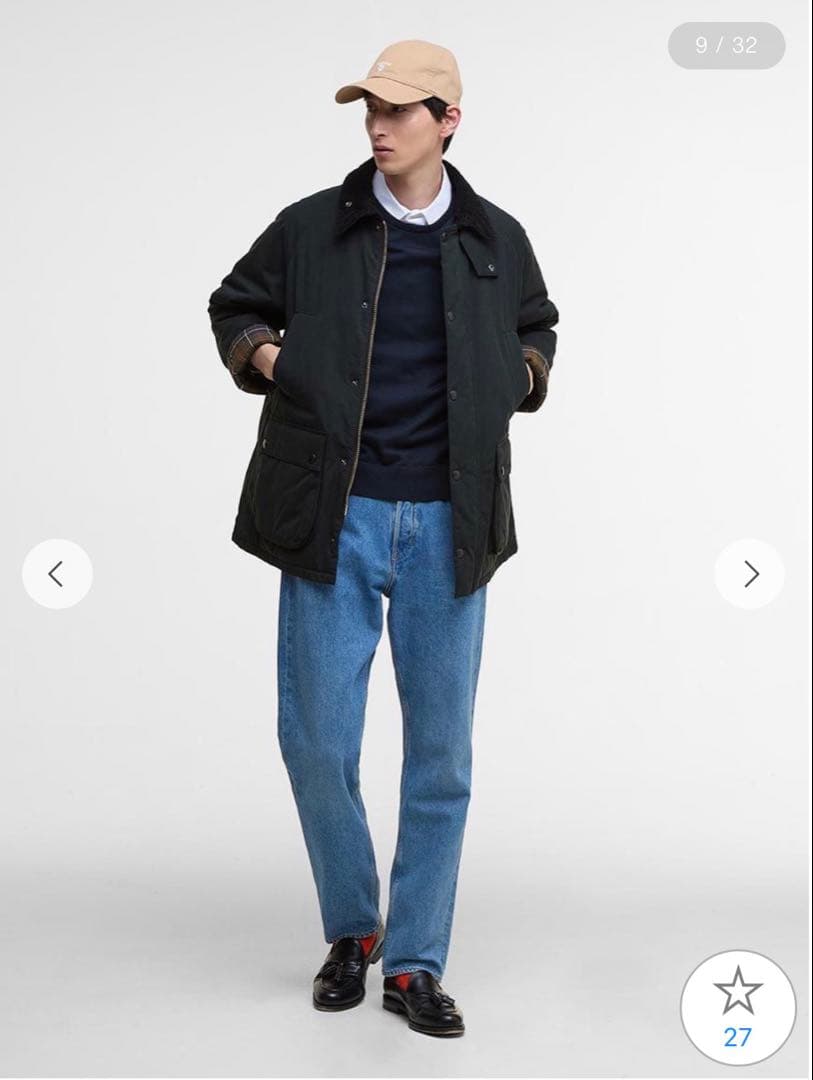 BARBOUR バブアー 【BEDALE ビデイル】中綿ジャケット ピーチスキン