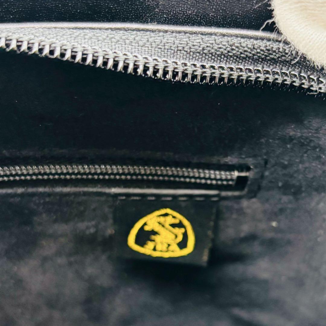 【美品】JRA ハンドバッグ クロコダイル レザー パスケース付き ブラック