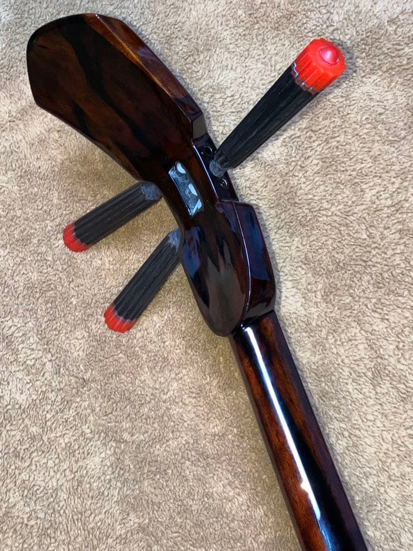 沖縄三線上質クルチ真壁型本皮一枚張りスンチ塗り期間限定出品