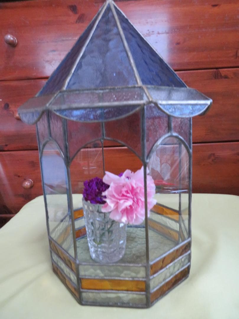 ◆ステンドグラス　テラリウム（　約23cm×約40cm）◆