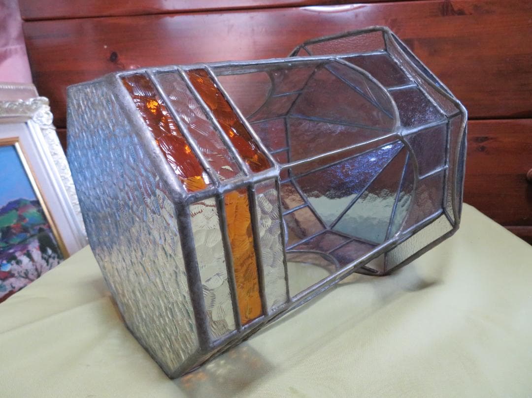 ◆ステンドグラス　テラリウム（　約23cm×約40cm）◆