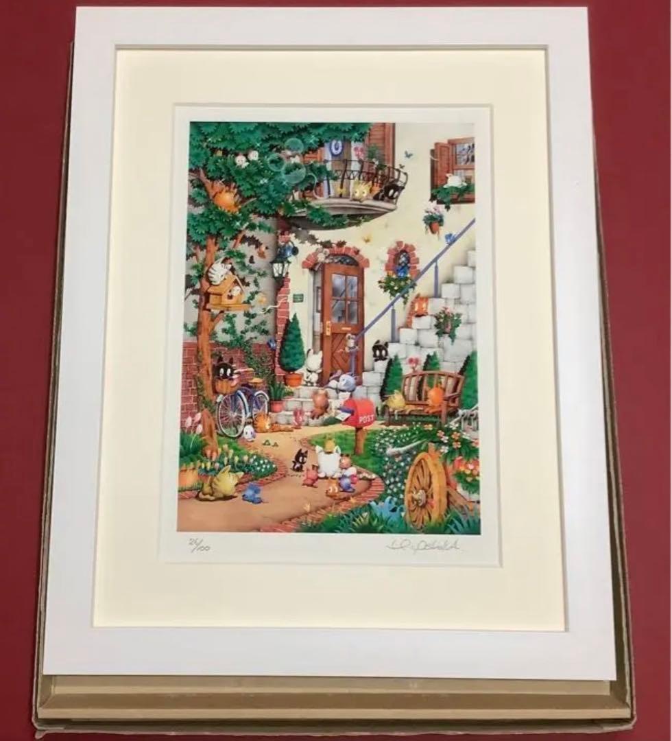 絵画・額縁・版画・芳岡 ひでき・新品未使用・スリーピングキティ・美術品・雑貨