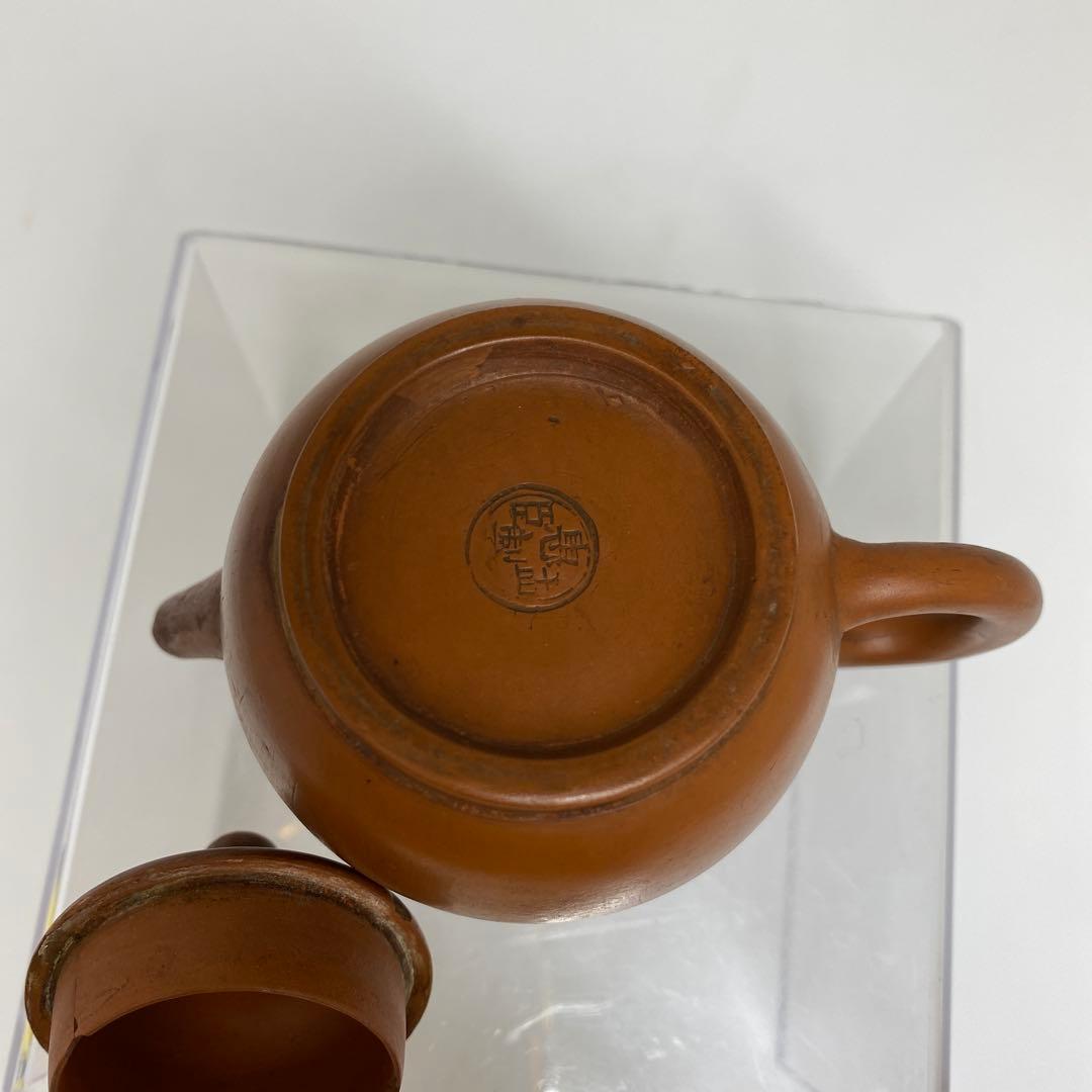 中国清時代　惠孟臣　朱泥急須　幅約10.2㎝　トヒサ　東さ7-0609☆2F
