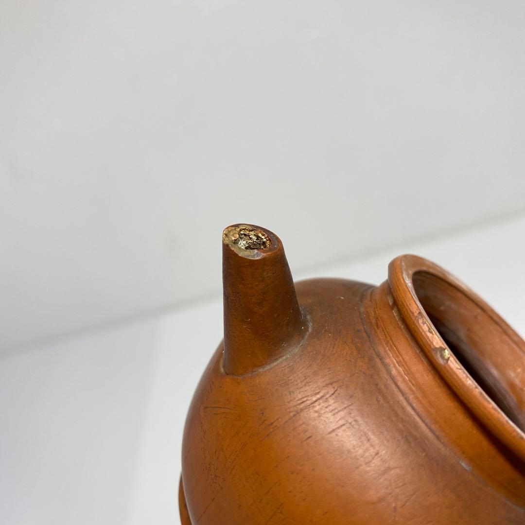 中国清時代　惠孟臣　朱泥急須　幅約10.2㎝　トヒサ　東さ7-0609☆2F