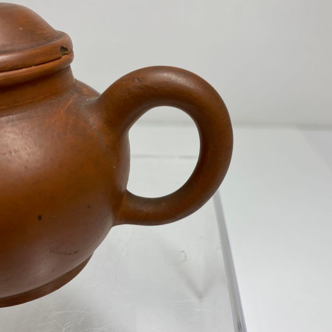 中国清時代　惠孟臣　朱泥急須　幅約10.2㎝　トヒサ　東さ7-0609☆2F