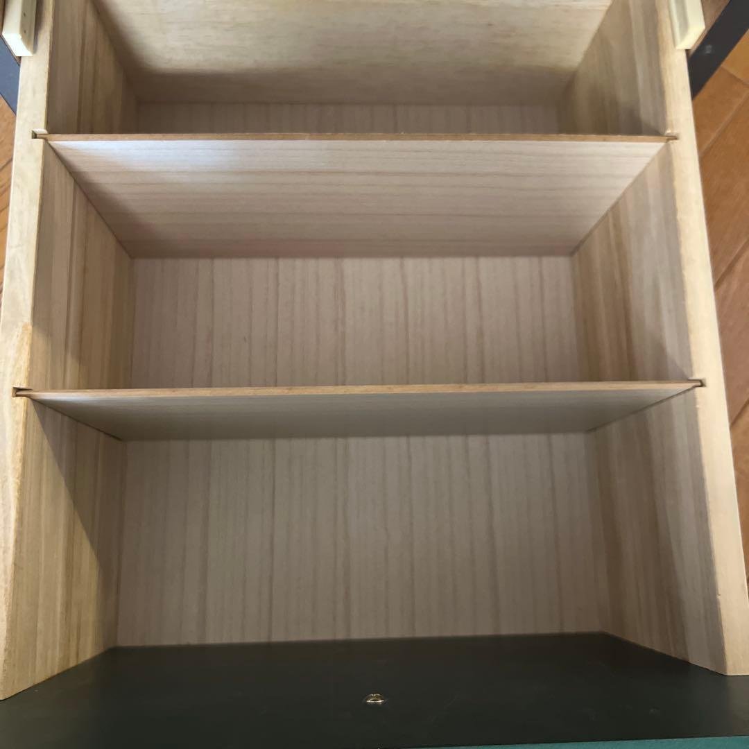 脇棚 オフィスワゴン 木製 鏡面仕上げ　3段引き出し キャスター付き