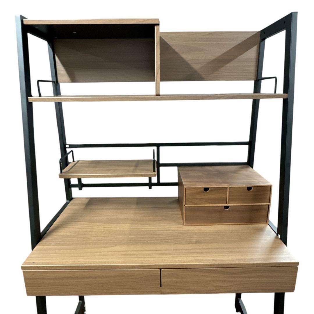 美品 ニトリ パソコンデスク 収納付き