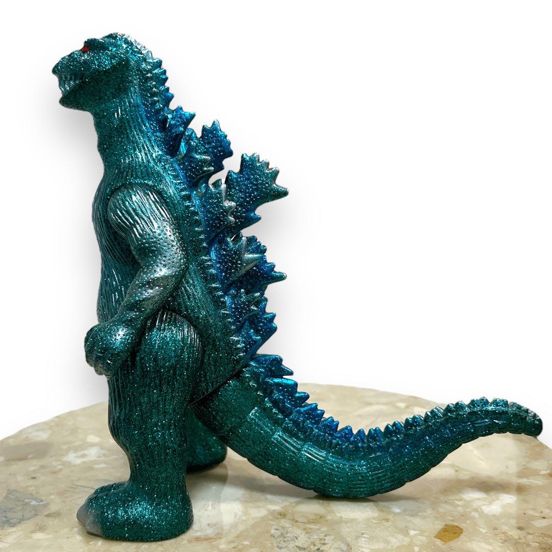 マルサン グリーンラメ 赤目 ゴジラ 約23cm ソフビ フィギュア