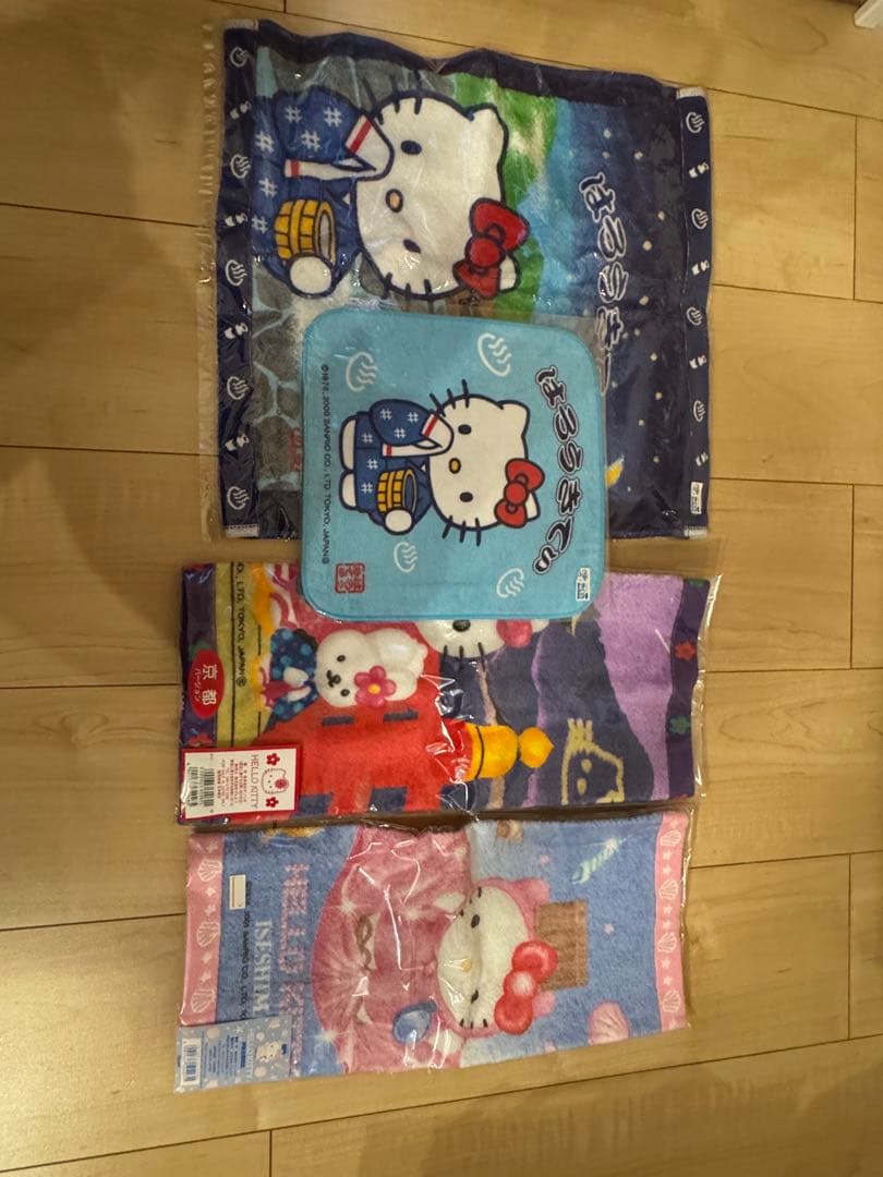 ハローキティ タオルセット 89枚+キティキーホルダー・シャーペン・ボックス2個