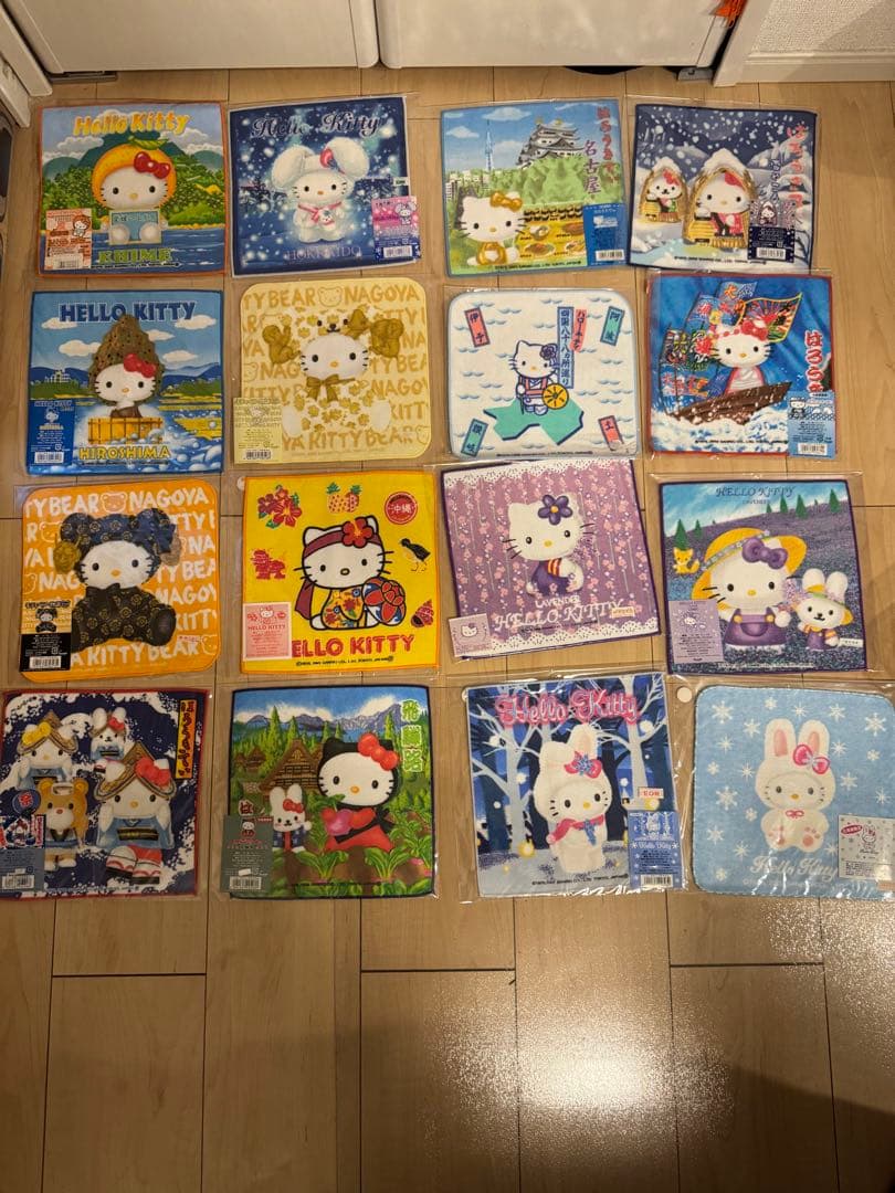 ハローキティ タオルセット 89枚+キティキーホルダー・シャーペン・ボックス2個