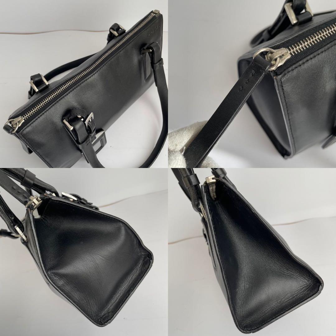 ■美品■ PRADA ハンドバッグ　ミニボストン　黒　レザー　白タグ　y2k