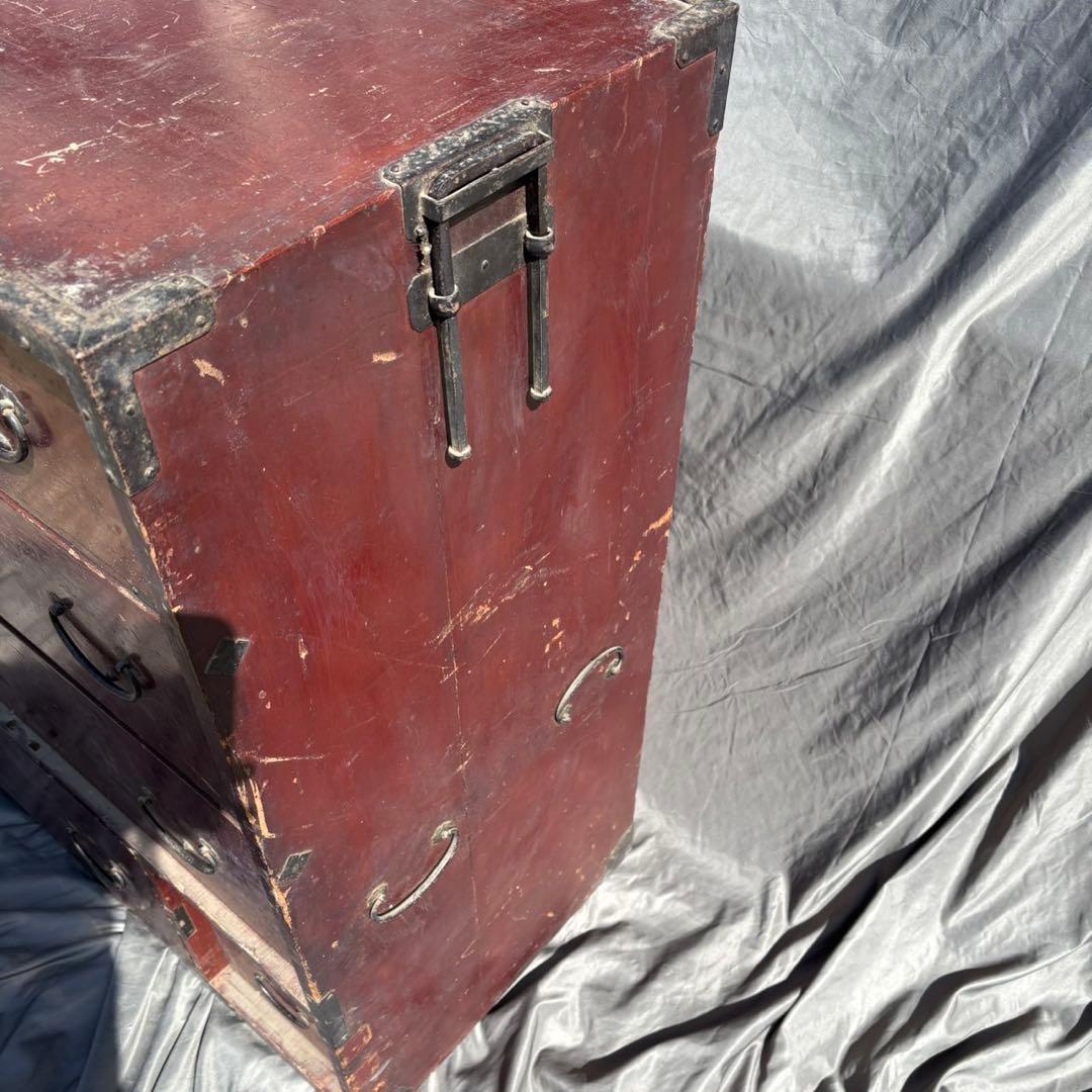 Hy129　和箪笥　引き出し　レトロ　和製アンティーク　古家具　当時物　鉄金具