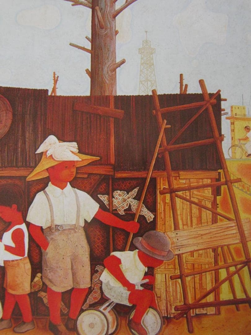 有田巧、【鳥寄雲】、希少な額装用画集より、新品額装付、状態良好