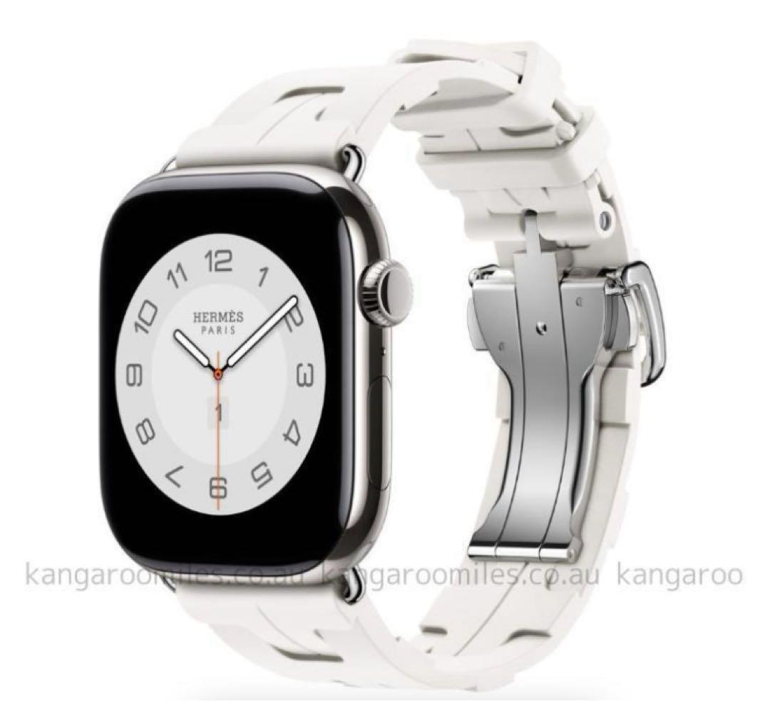 HERMES アップルウォッチバンド シングルツアーKILIM 42 BLANC
